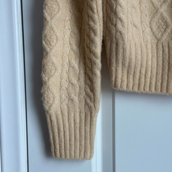 J.Crew Collared Cable Knit Cardigan Sweater in Aged Parchment, Size Small - Picture 5 of 9